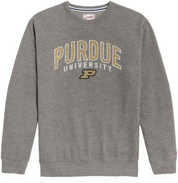 League-Legacy Men's Purdue Boilermakers Grey Heritage Crew Sweatshirt ...