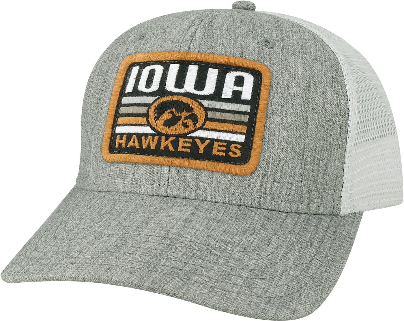 League Legacy Adult Iowa Hawkeyes Grey Mid Pro Trucker Hat