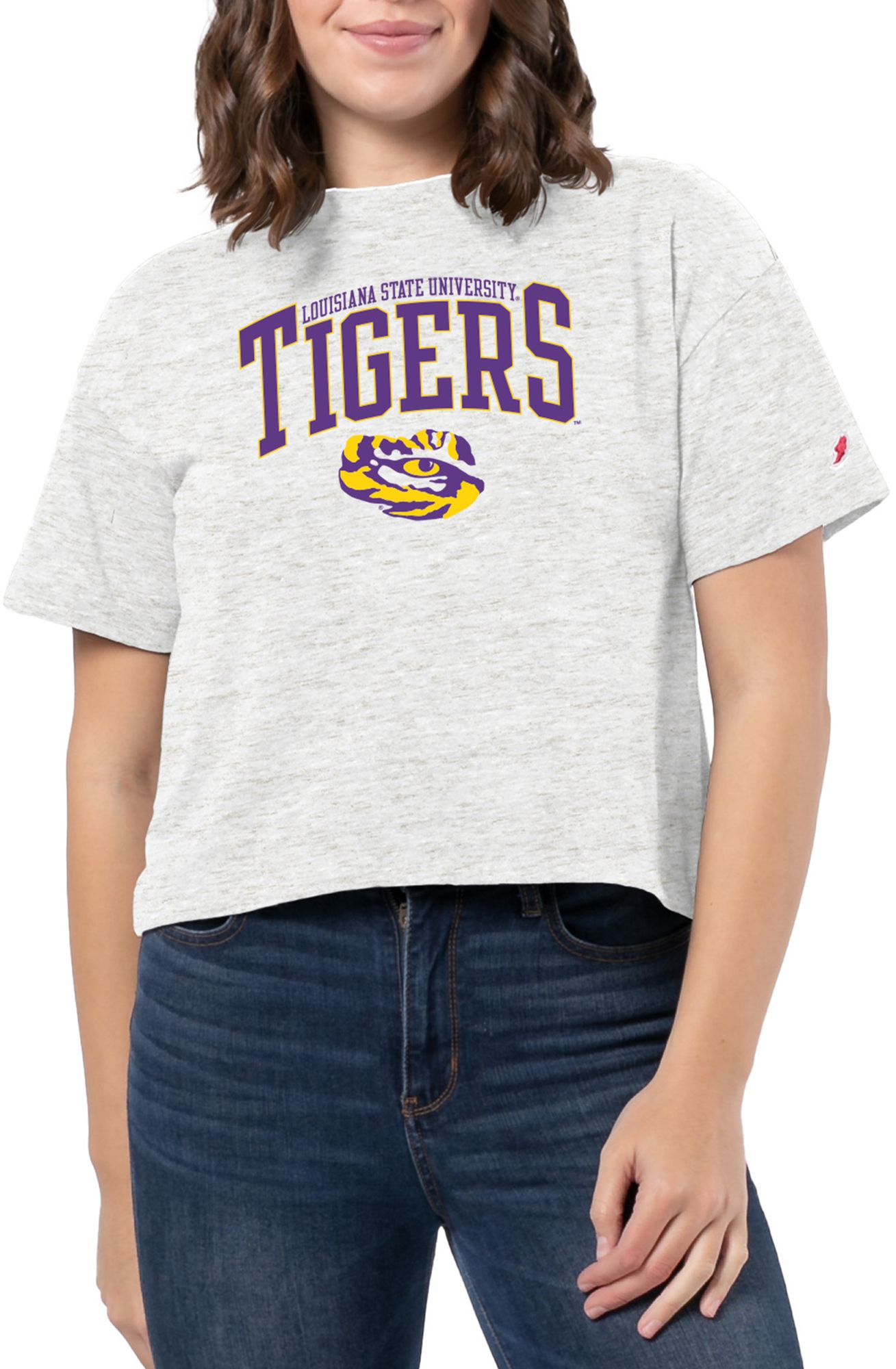 League-Legacy Women's LSU Tigers White Intramural Midi T-Shirt