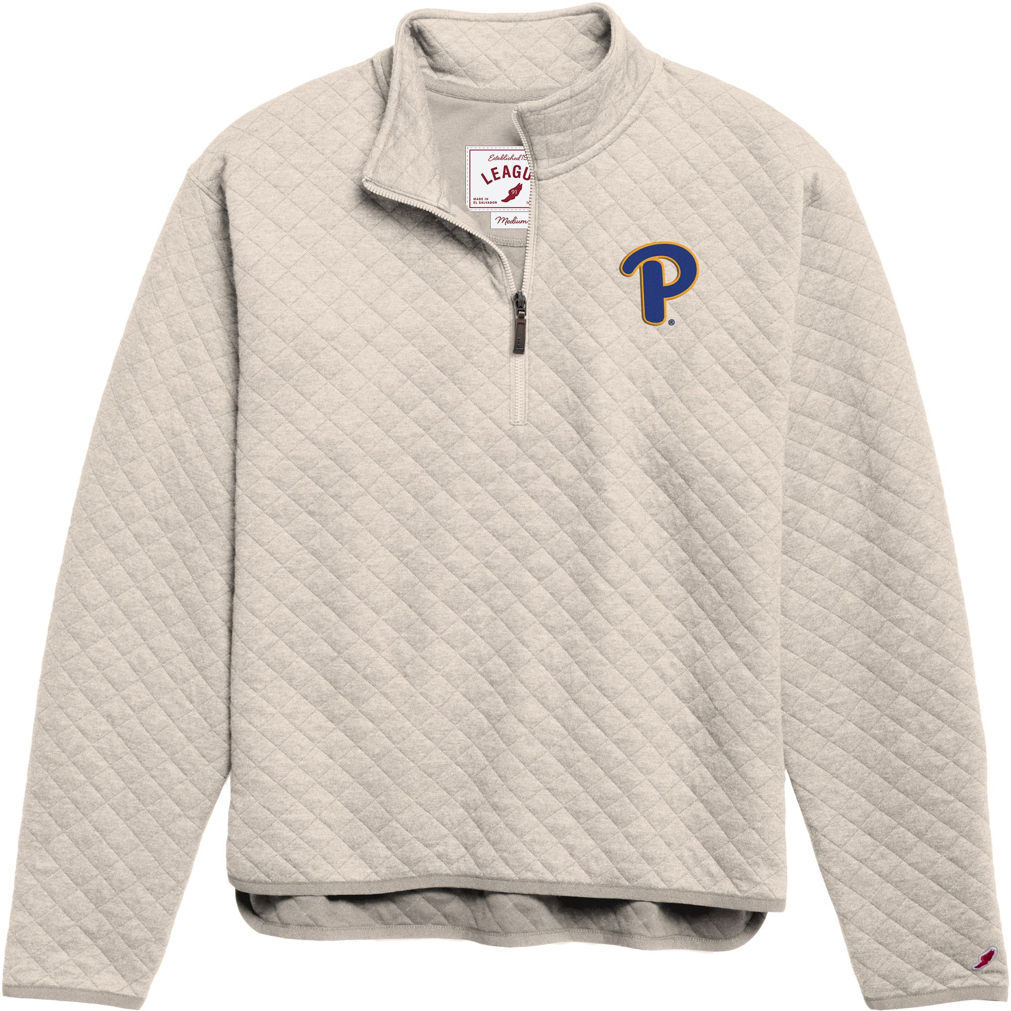 Dick's Sporting Goods League-Legacy Women's Pitt Panthers Oatmeal Highland Quilted  Quarter-Zip