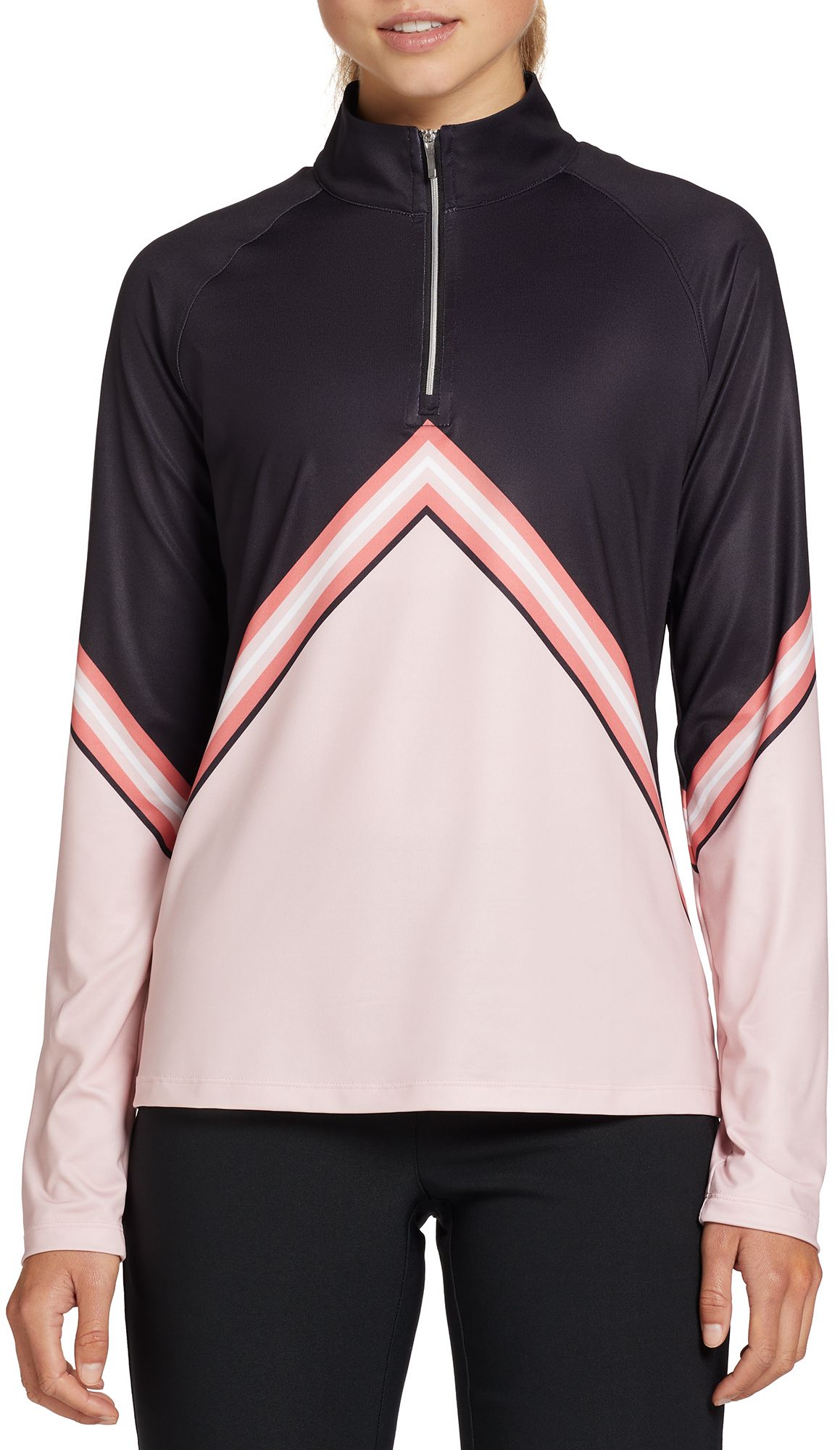 Walter Hagen Women's Chevron UV Long Sleeve Golf 1/4 Zip