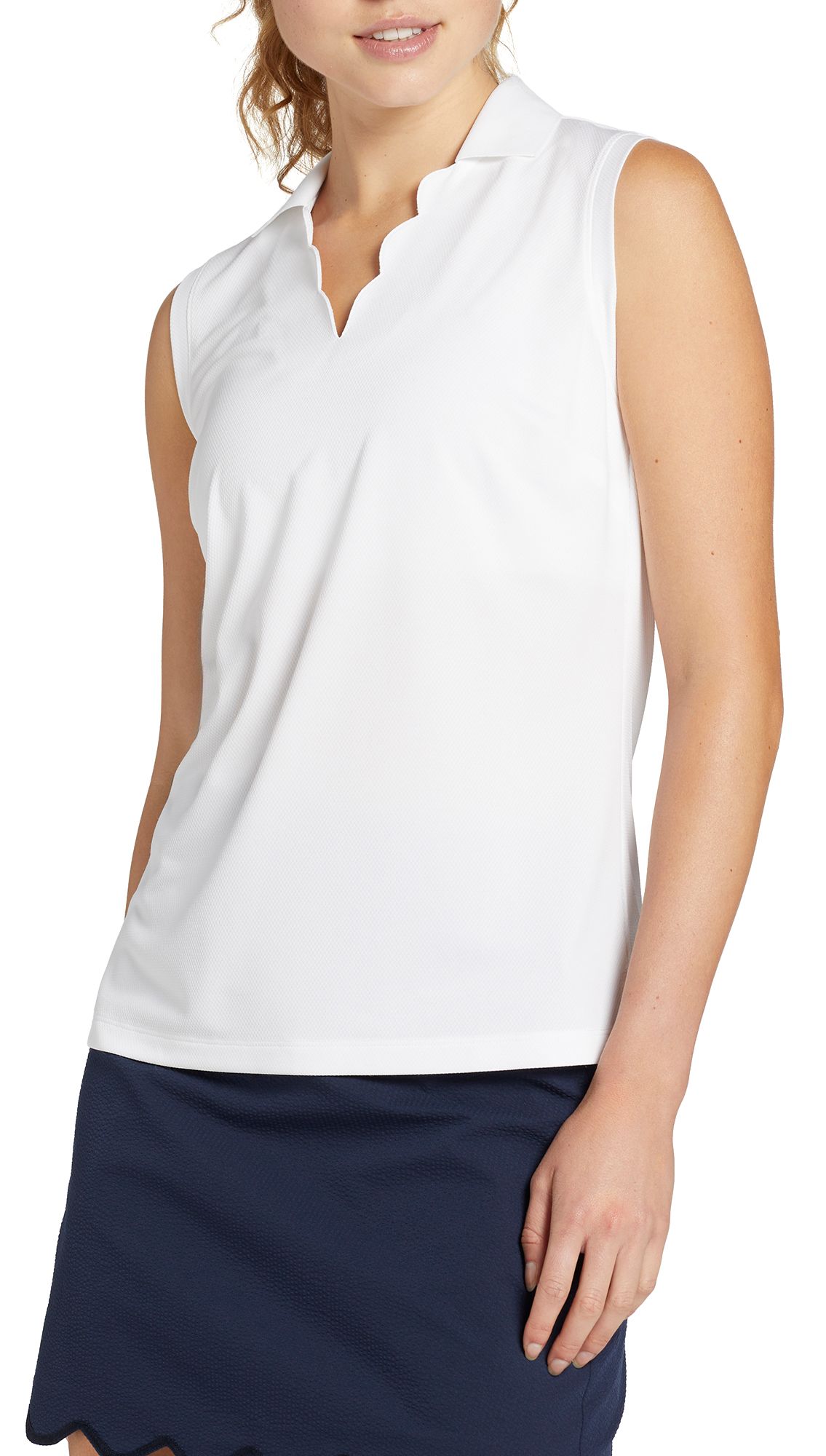 Walter Hagen Women's Clubhouse Scallop Sleeveless Golf Polo product image
