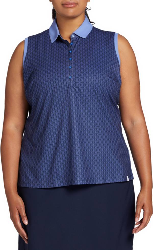 Plus size womens hot sale sleeveless golf shirts