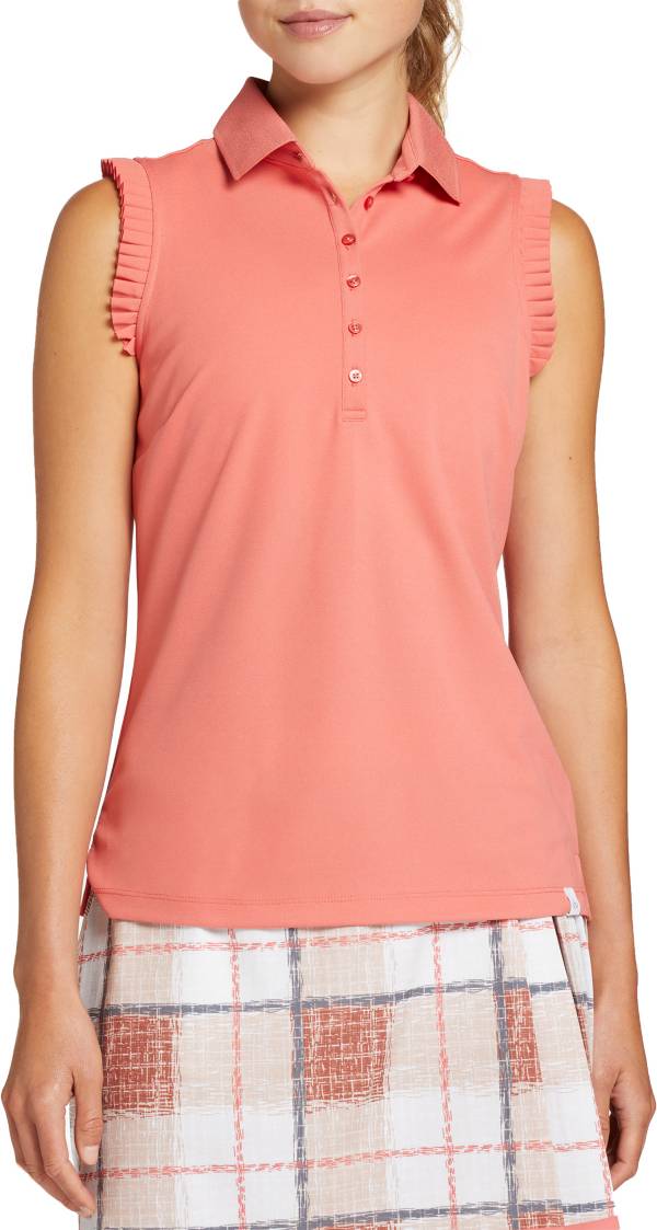 Lady Hagen Women's Ruffle Sleeveless Golf Polo