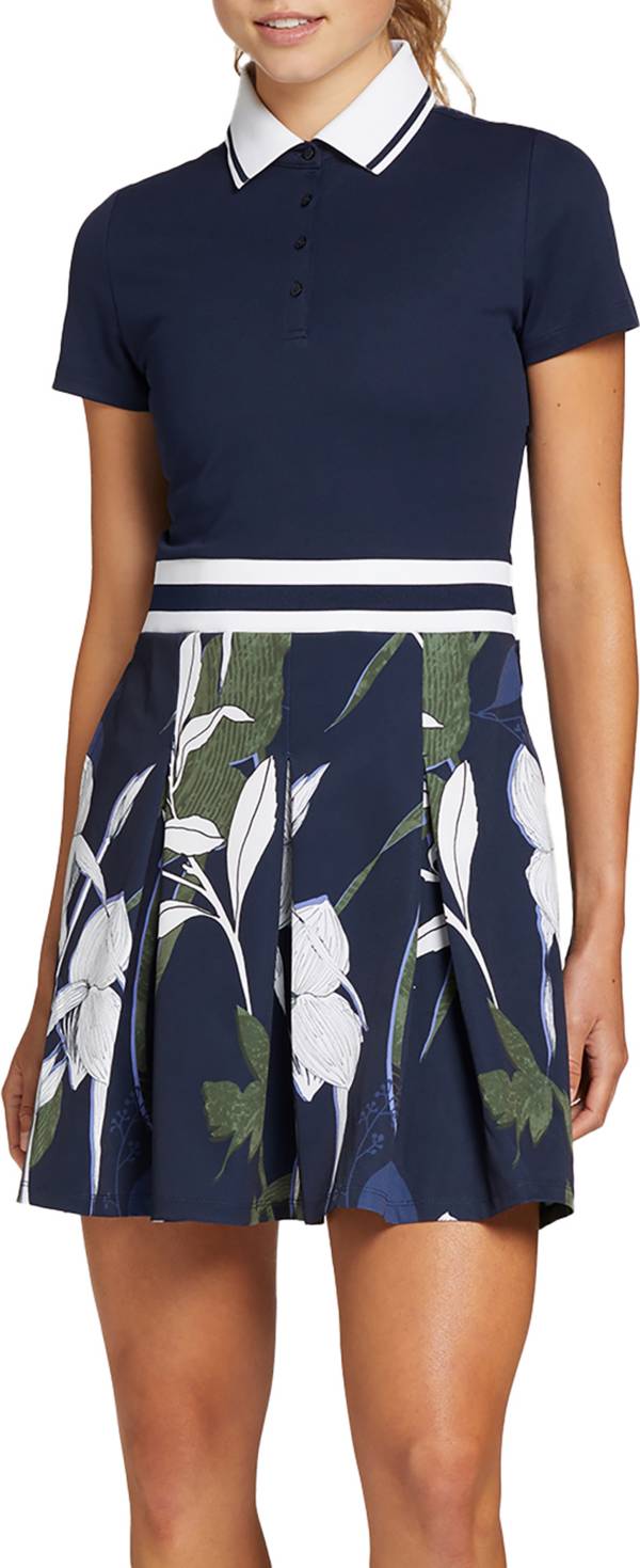 Walter Hagen Women's Pleated Floral Short Sleeve Golf Dress