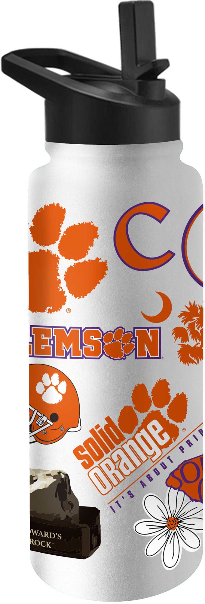 Logo Brands Clemson Tigers 34 oz. Stainless Steel Native Quencher Water Bottle product image