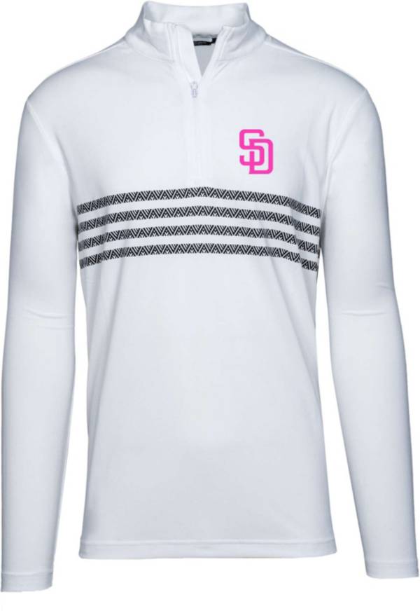 Levelwear Men's San Diego Padres 2023 City Connect White Asher Quarter-Zip  Shirt