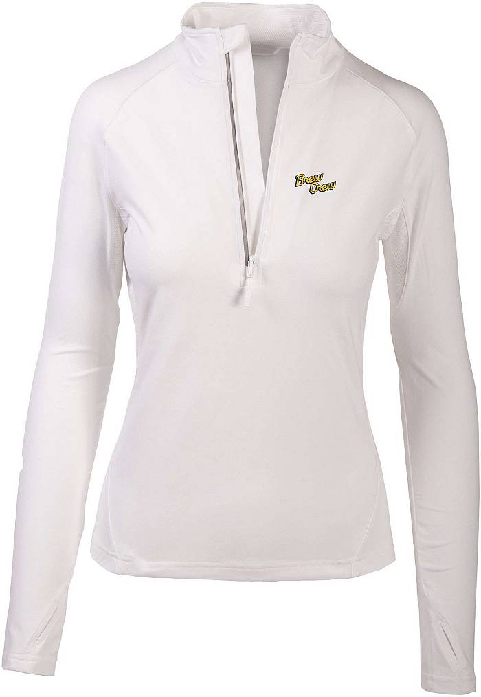 Levelwear Women's Milwaukee Brewers 2023 City Connect White Quarter-Zip  Shirt