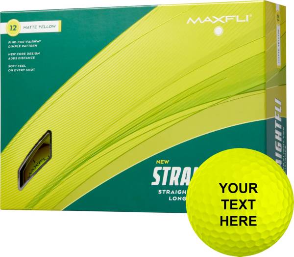 Maxfli 2023 Straightfli Matte Yellow Personalized Golf Balls Golf Galaxy