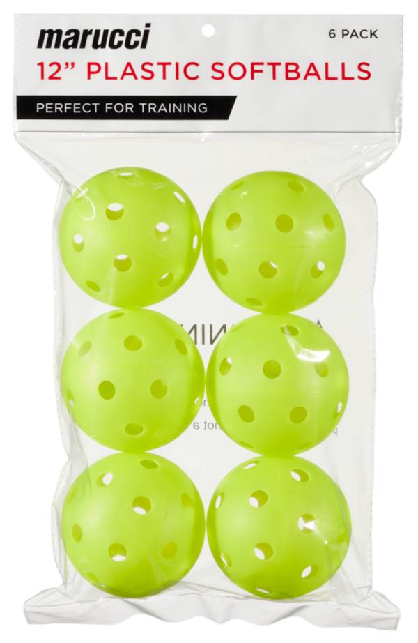Marucci 12" Plastic Training Softballs 6 Pack Dick's Sporting Goods