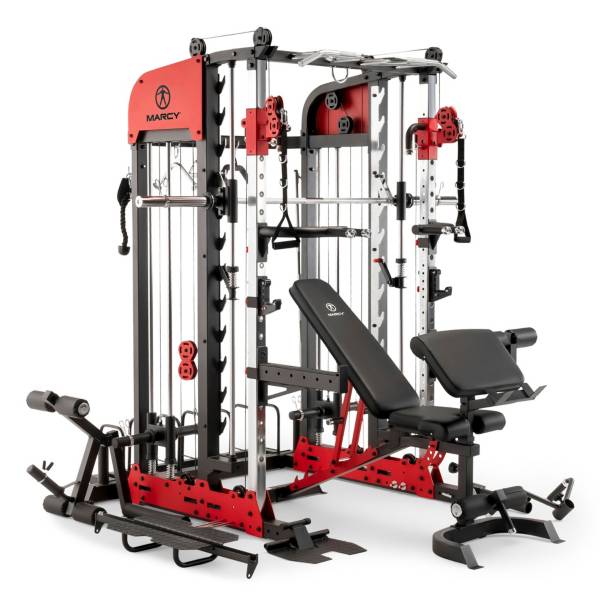 Marcy pro deluxe cage system with 2024 weight lifting bench