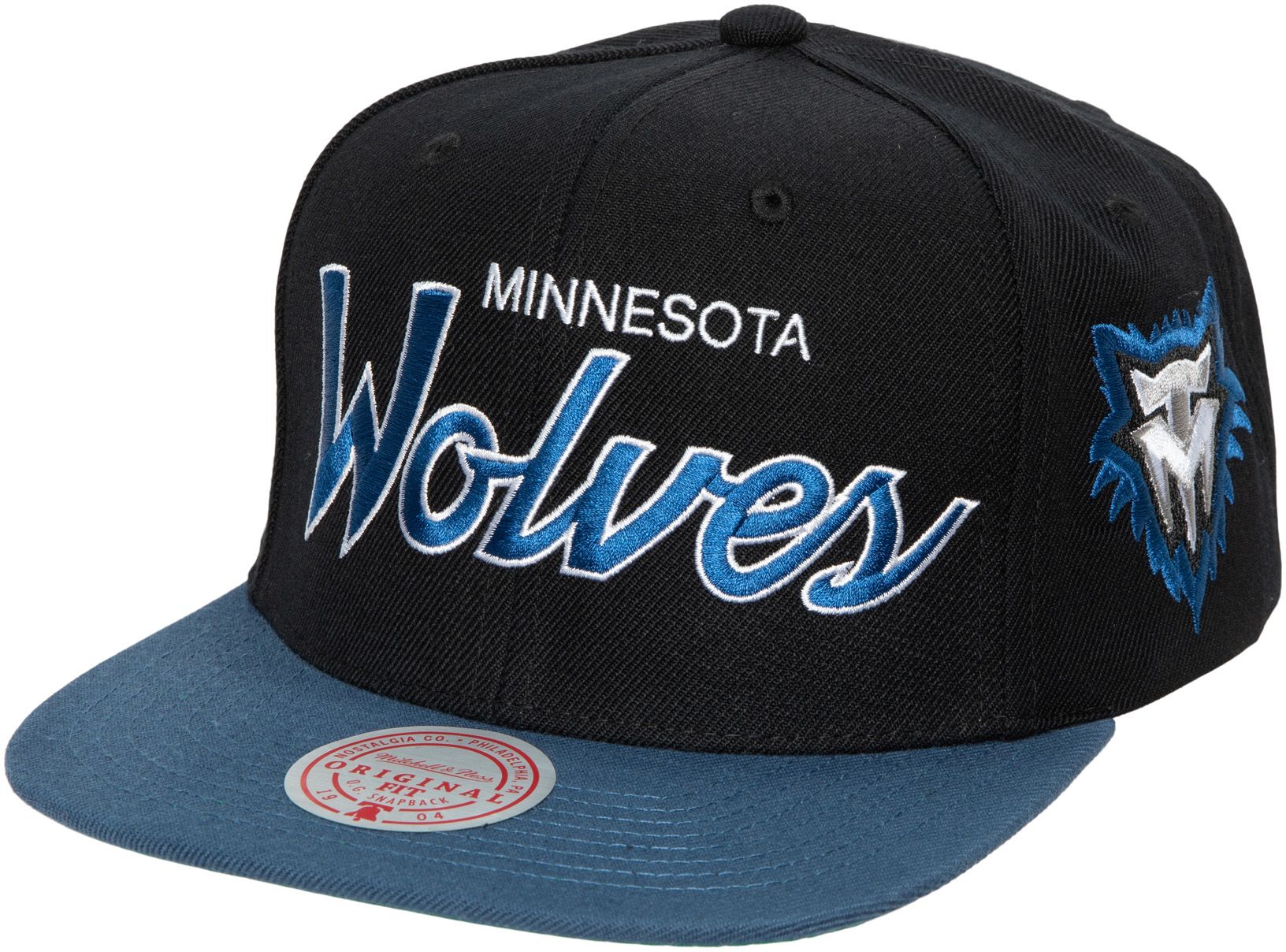 Mitchell and Ness Adult Minnesota Timberwolves Script 2Tone Adjustable Snapback Hat