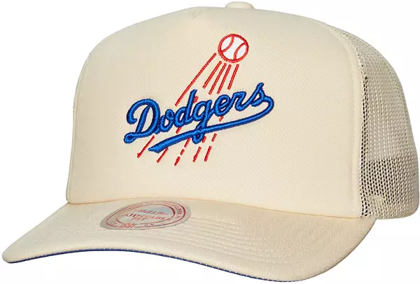 Mitchell & Ness Los Angeles Dodgers White Coop Evergreen Trucker Hat
