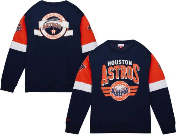 Mitchell & Ness Men's Houston Astros Navy All Over 3.0 Crew Neck Sweatshirt