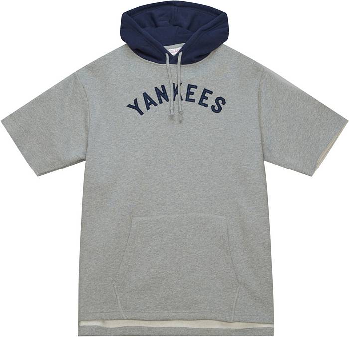 New York Yankees Mitchell & Ness Head Coach Pullover Hoodie - Navy/Gray