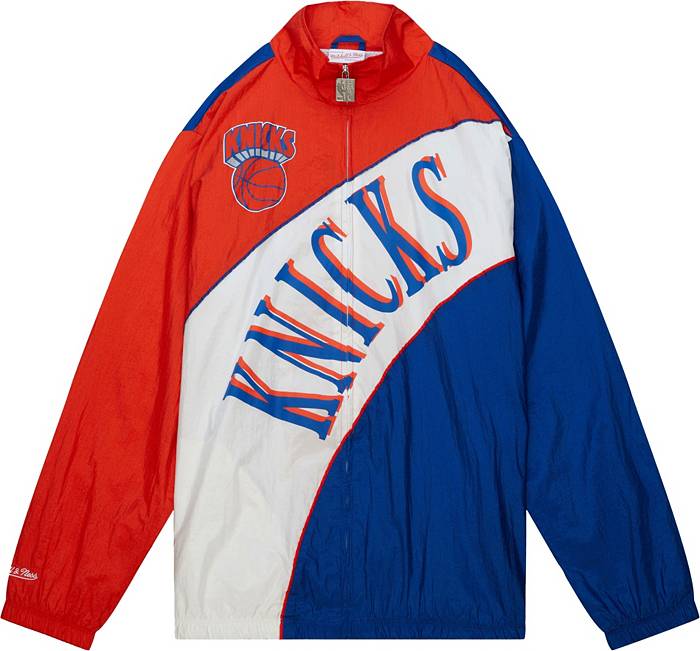 VINTAGE 90s STARTER NEW YORK KNICKS NBA ORANGE BLUE PULLOVER JACKET Youth M