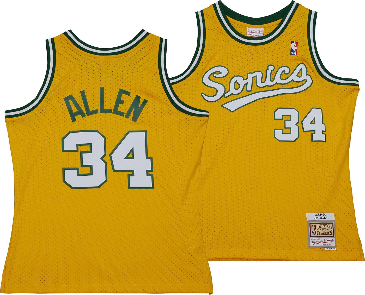 Mitchell Ness Men s Seattle SuperSonics 2003 Ray Allen 34 Swingman Jersey Dick s Sporting Goods
