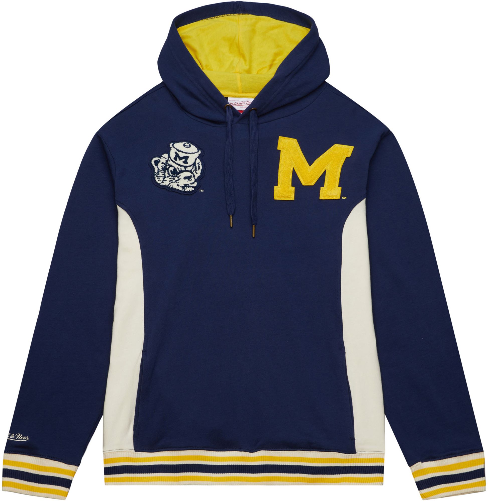 Mitchell & Ness Men's Michigan Wolverines Blue Legacy Terry Pullover ...