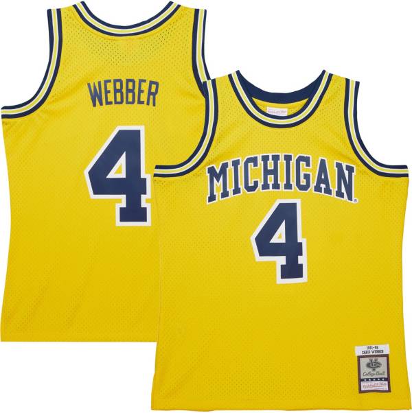 Mitchell & Ness Men's Michigan Wolverines #4 Maize Chris Webber Swingman  Home Jersey