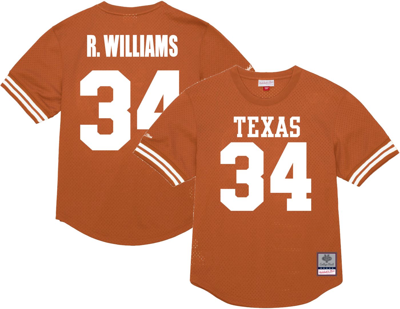 Mitchell Ness Men s Texas Longhorns 34 Burnt Orange Big and Tall Ricky Williams Replica Throwback Football Jersey Dick s Sporting Goods