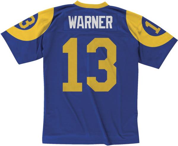 Mitchell & Ness Men's St. Louis Rams Kurt Warner #13 1999 Royal Blue  Throwback Jersey