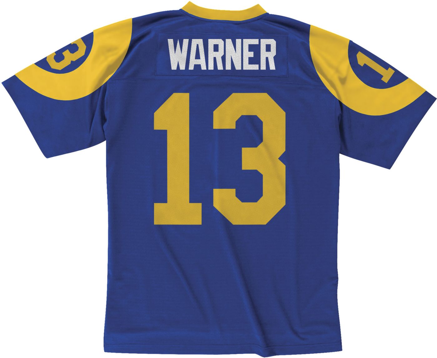 Mitchell Ness Men s Los Angeles Rams Kurt Warner 13 1999 Royal Blue Throwback Jersey Dick s Sporting Goods