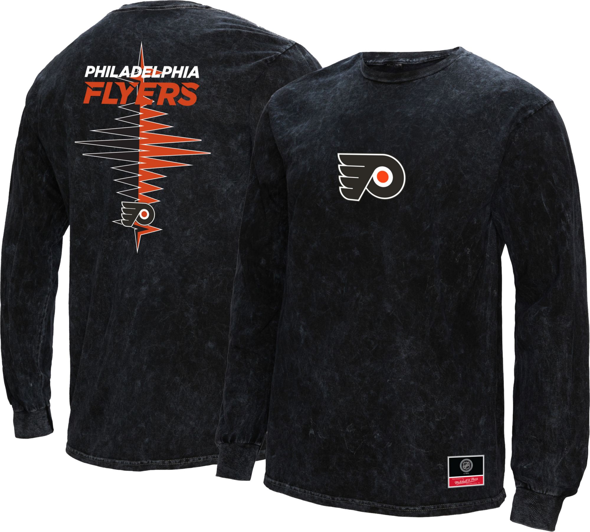 Mitchell & Ness Philadelphia Flyers Vintage Zig-Zag Black Long Sleeve Shirt