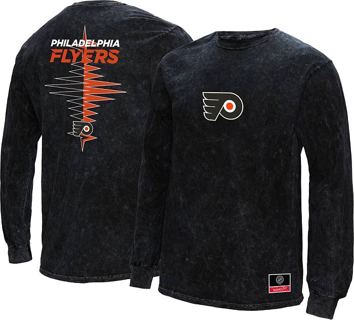 Mitchell & Ness Philadelphia Flyers Vintage Zig-Zag Black Long Sleeve Shirt, Men's, XL