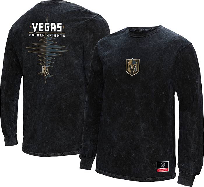 Men's Mitchell & Ness Black Vegas Golden Knights Legendary Slub Hoodie Long Sleeve T-Shirt