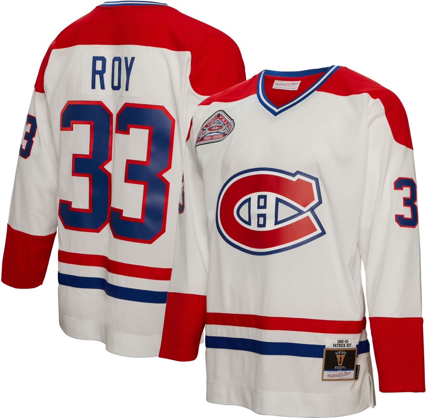 Mitchell Ness Adult Montreal Canadiens Patrick Roy 33 92 Blue Line Jersey Dick s Sporting Goods