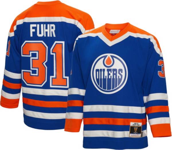 Mitchell & Ness Edmonton Oilers Grant Fuhr 31 '86 Blue Line Jersey