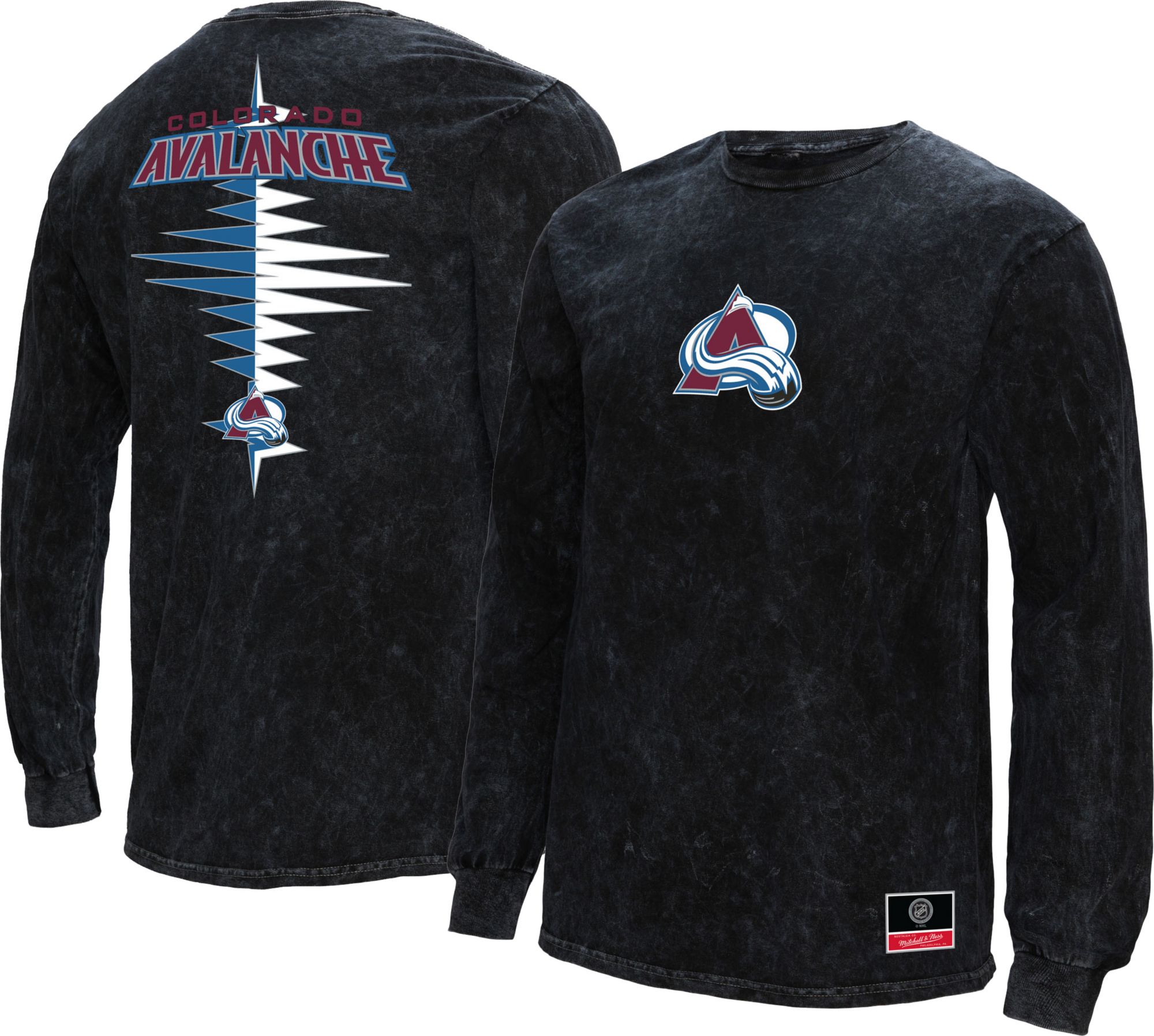 Mitchell & Ness Colorado Avalanche Vintage Zig-Zag Black Long Sleeve Shirt