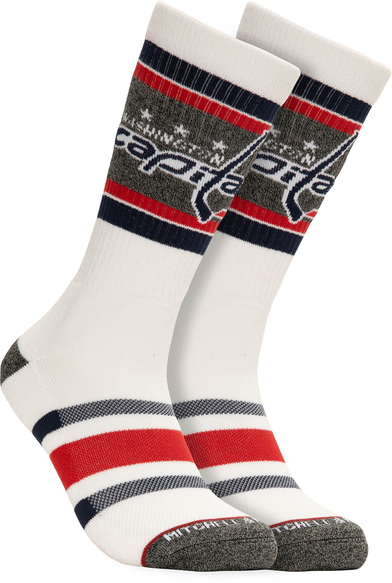 Mitchell & Ness Washington Capitals Cross Bar Socks International Shipping