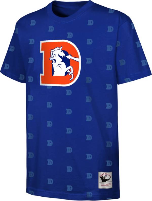 Mitchell & Ness Youth Denver Broncos All-Over Print Blue T-Shirt