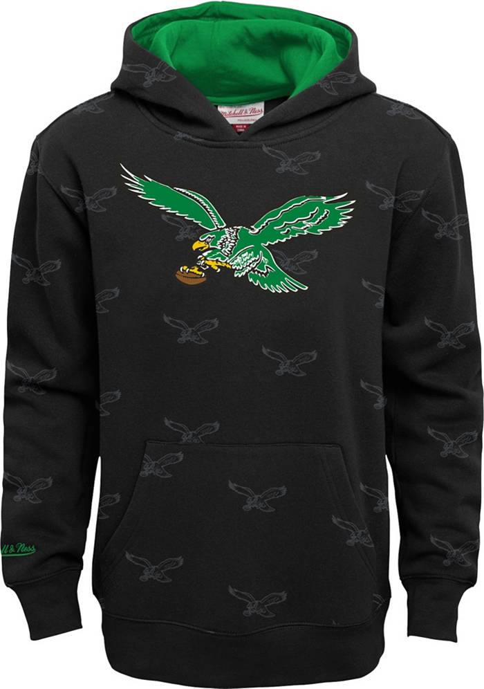 Philadelphia Eagles Mitchell & Ness Women's Color Block Pullover Sweatshirt  - Kelly Green/Black