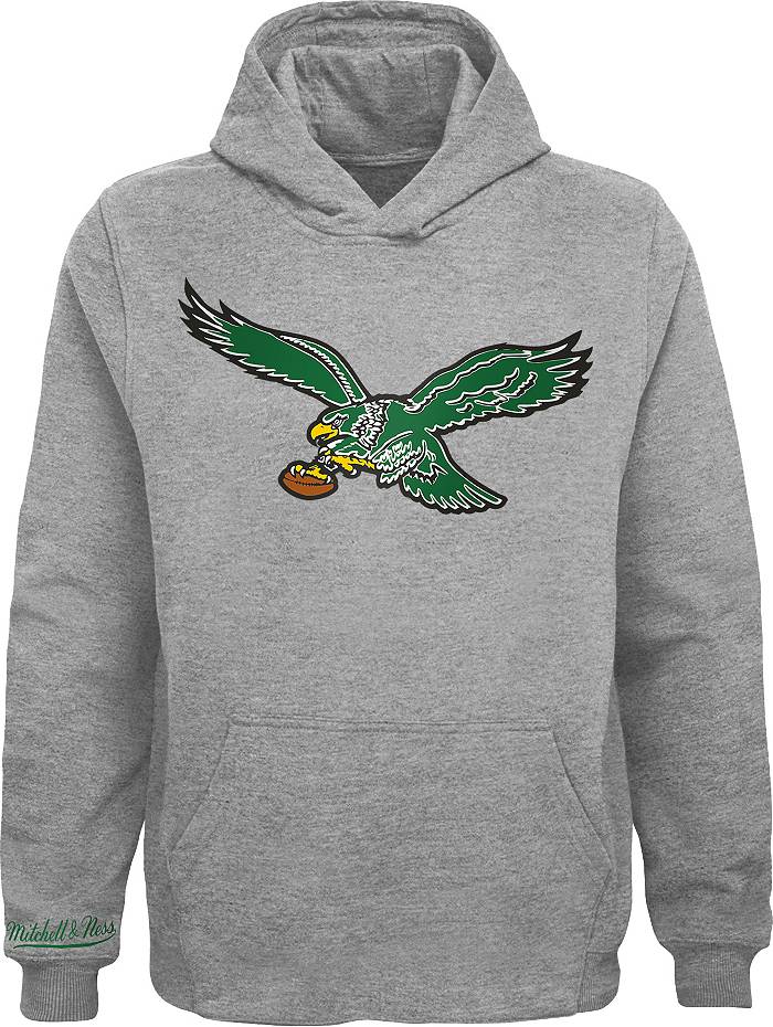 Mitchell & Ness Youth Philadelphia Eagles Retro Logo Grey Pullover Hoodie
