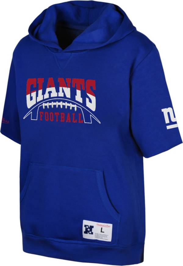 Men's Mitchell & Ness Royal New York Giants Three Stripe Pullover Hoodie