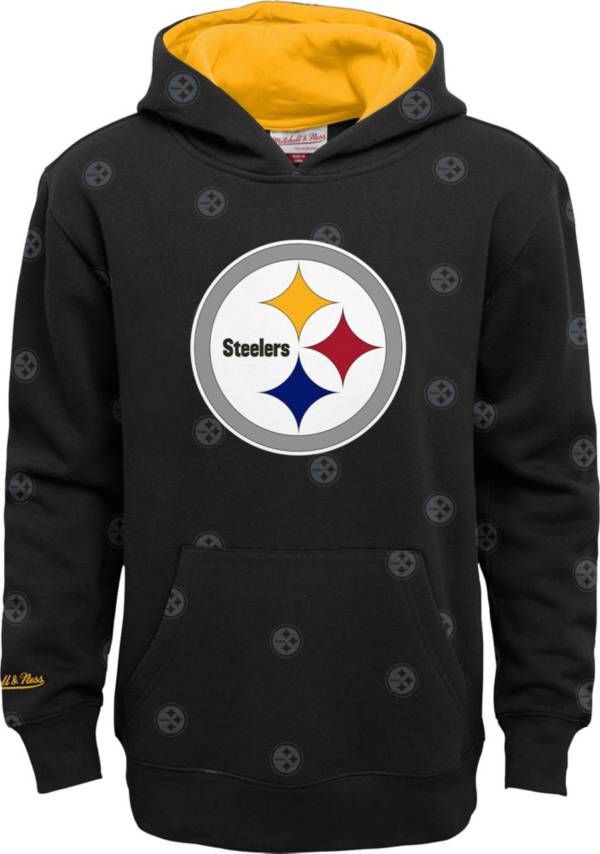 Mitchell & Ness Youth Pittsburgh Steelers All-Over Print Black Pullover Hoodie product image