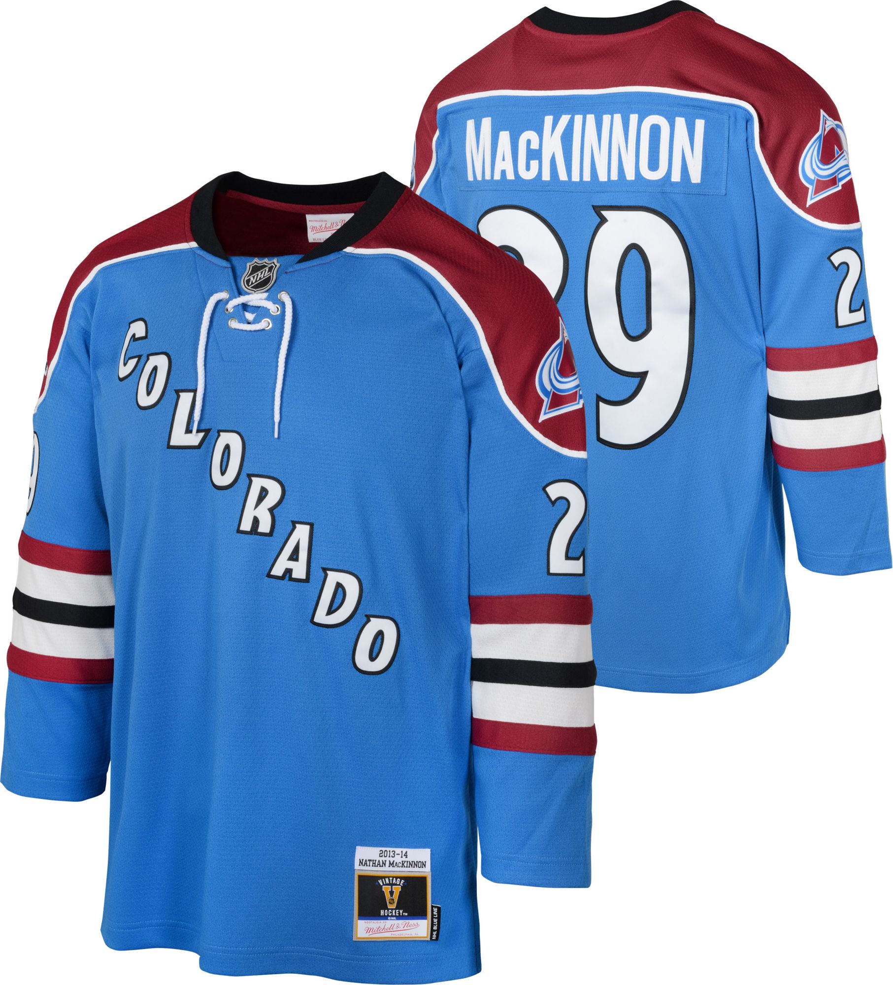 Mitchell & Ness Youth Colorado Avalanche Nathan MacKinnon #29 Blue Blue Line Jersey product image