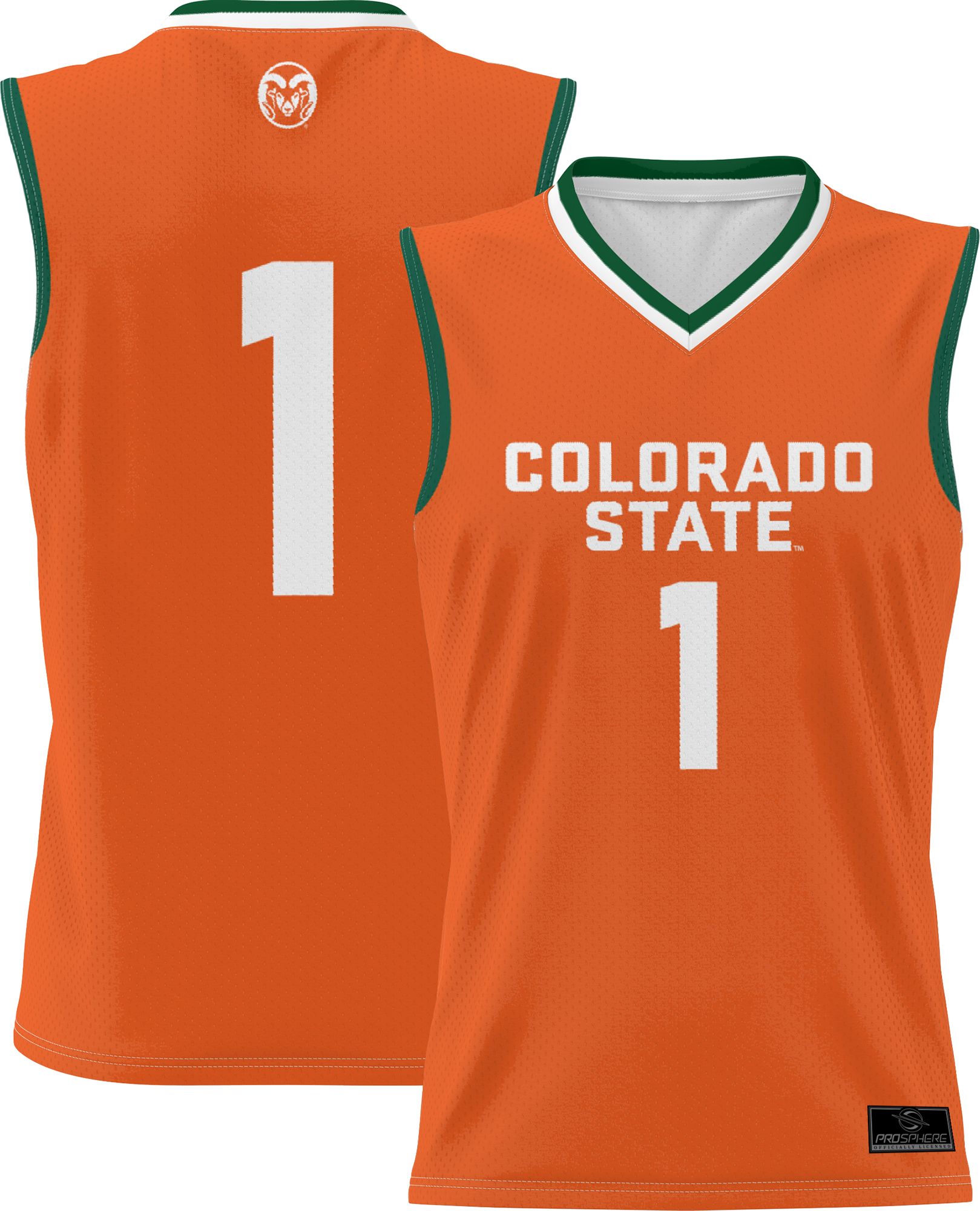 ProSphere Men's Colorado State Rams #1 Orange Alternate Full Sublimated Basketball Jersey