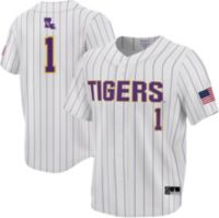 Sparkle Slugger TIGERS Pinstripe Jersey Tee- LSU