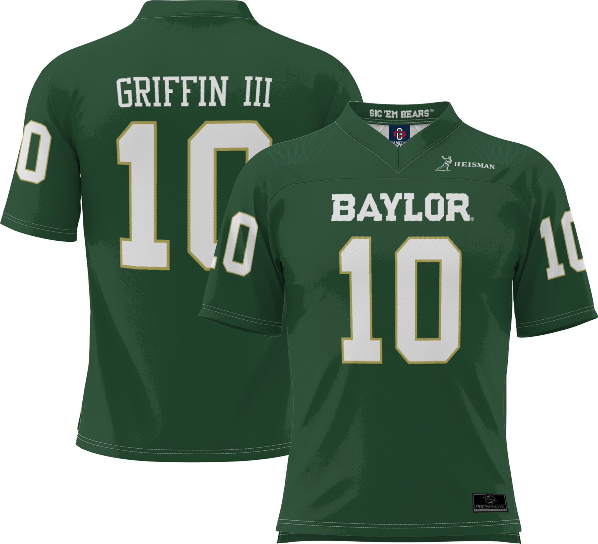 Prosphere Youth Baylor Bears #10 Green Robert Griffin III Full Sublimated Football Jersey product image