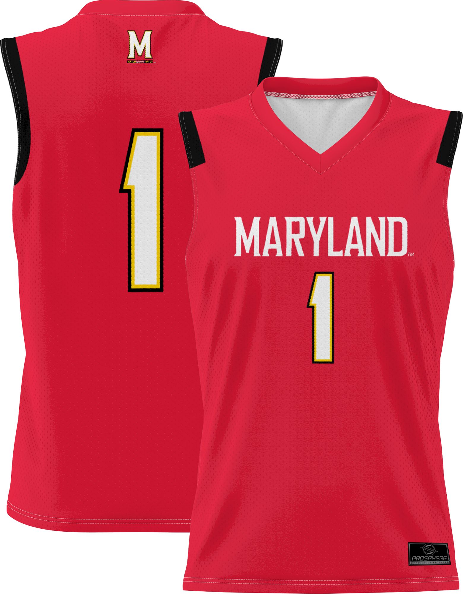 Prosphere Youth Maryland Terrapins #1 Red Full Sublimated Basketball Jersey