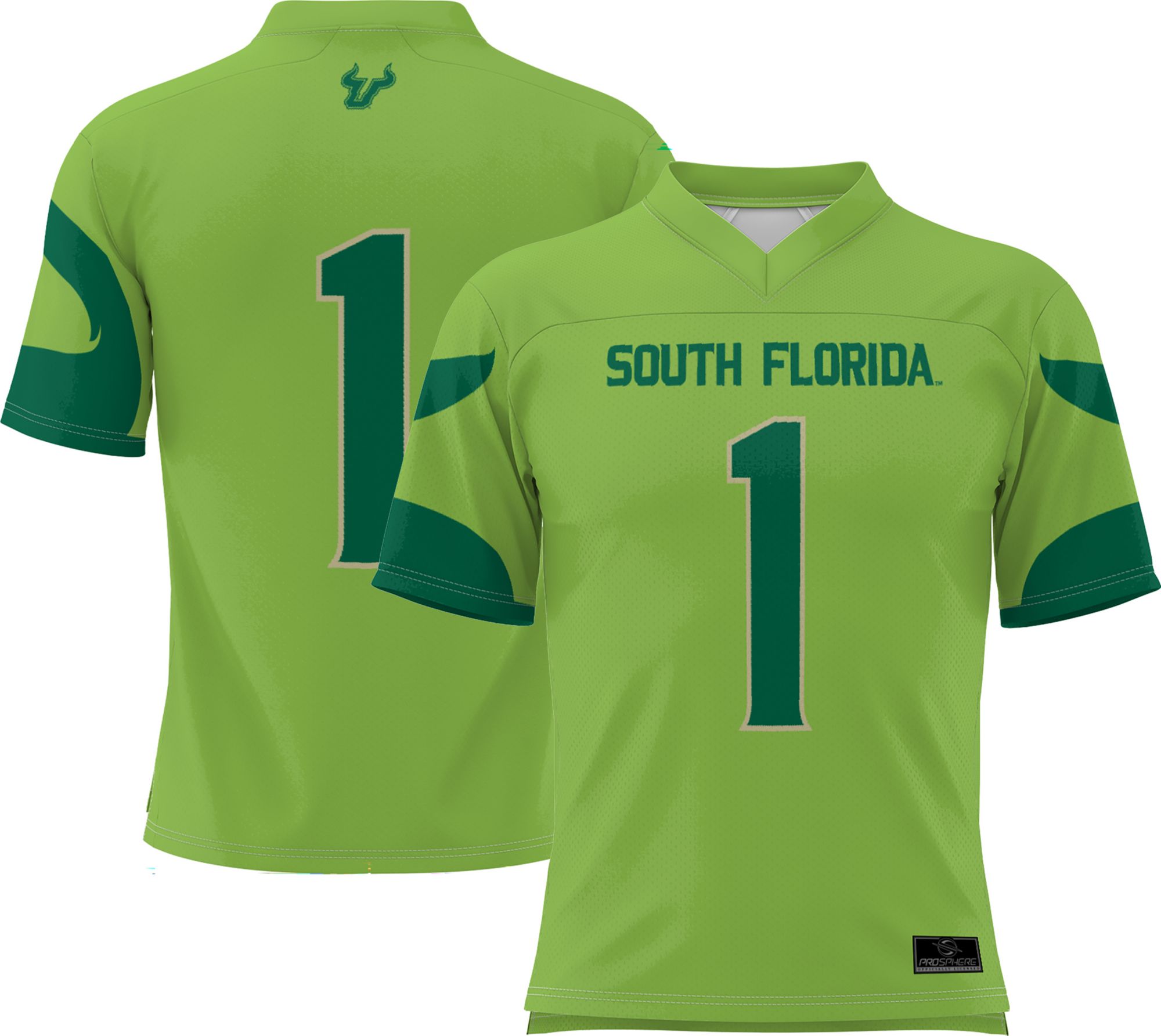 ProSphere Men's South Florida Bulls #1 Green Full Sublimated Football Jersey product image