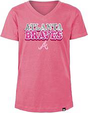 New Era / Youth Girls' Atlanta Braves Blue Tie Dye V-Neck T-Shirt