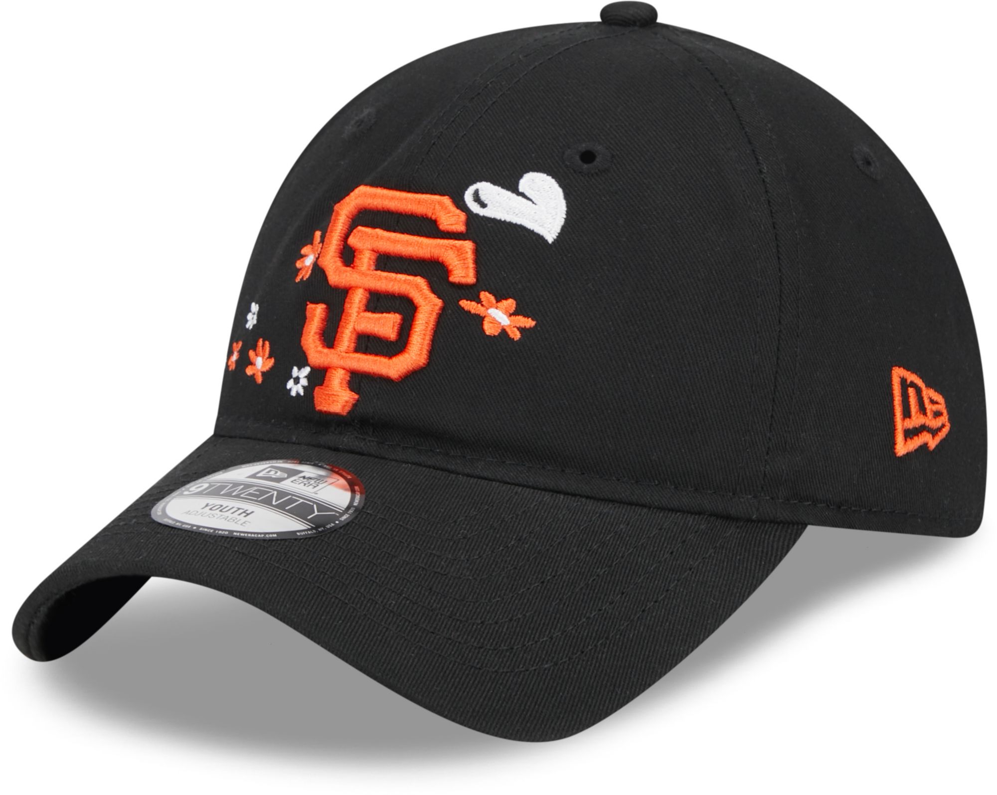 New Era Girls' San Francisco Giants Black 9Twenty Flower Adjustable Hat