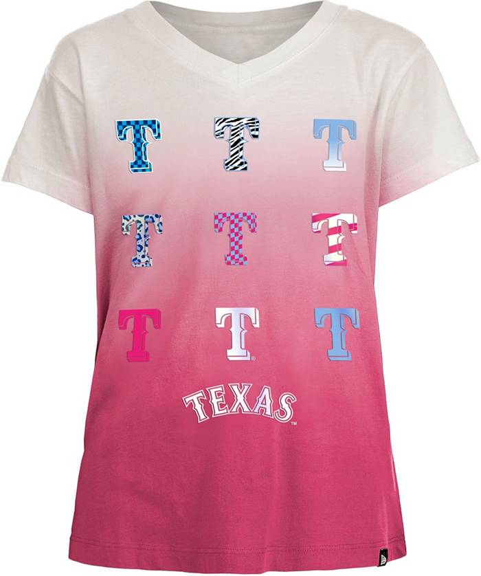 MLB Texas Rangers Women's Short Sleeve V-Neck Fashion T-Shirt - S