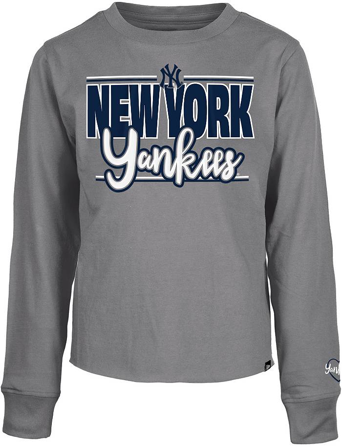 New Era Girl's New York Yankees Gray Long Sleeve T-Shirt