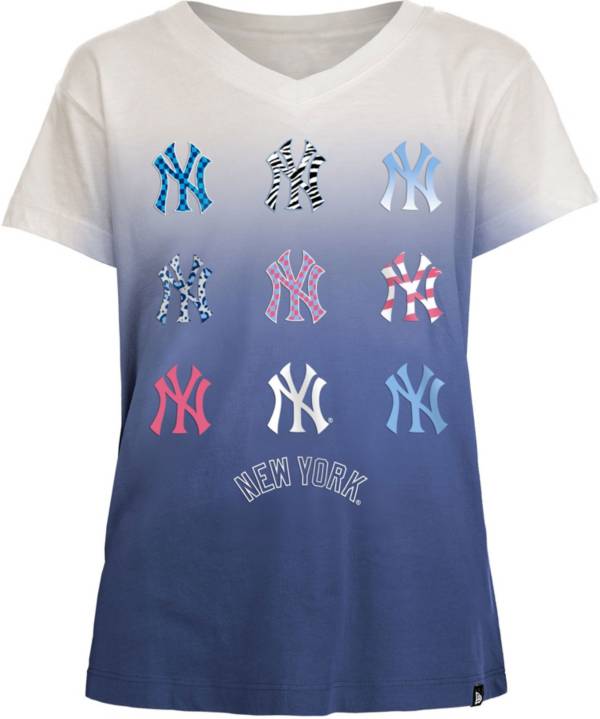 New Era Girl's New York Yankees Navy Dipdye V-Neck T-Shirt product image