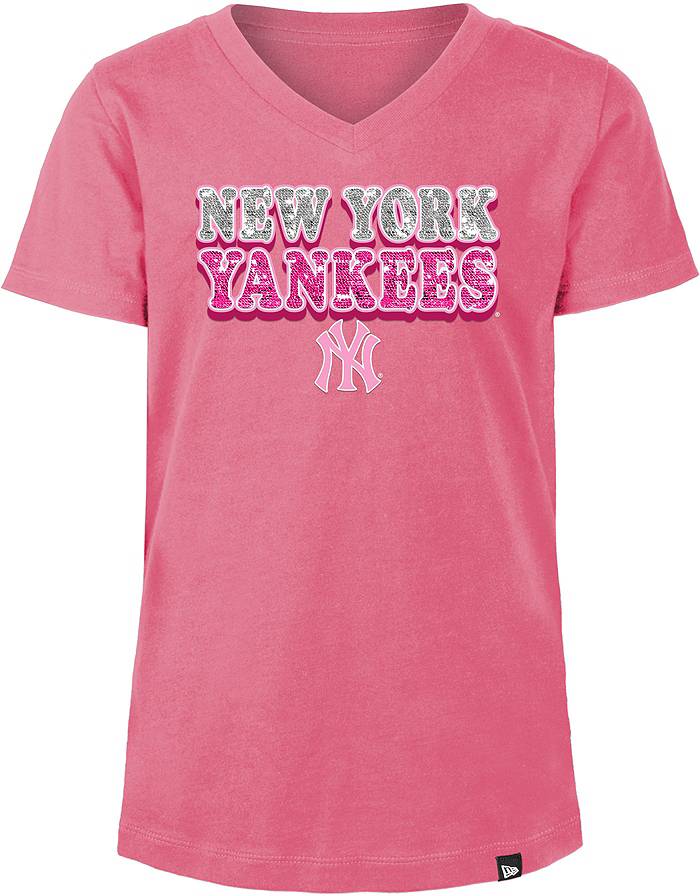 Women's New York Yankees Navy Oversized Spirit Jersey V-Neck T-Shirt